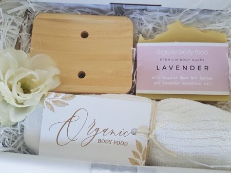 Organic White Soap Gift Box Contents